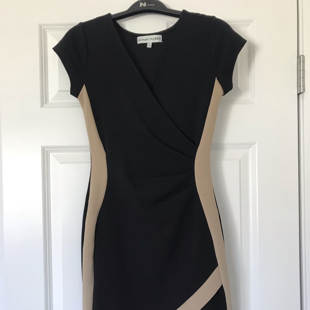 Black & Tan Fitted Dress